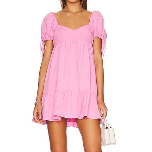 AMANDA UPRICHARD x REVOLVE Sicily Dress in Pompei Pink - Picture 1 of 5